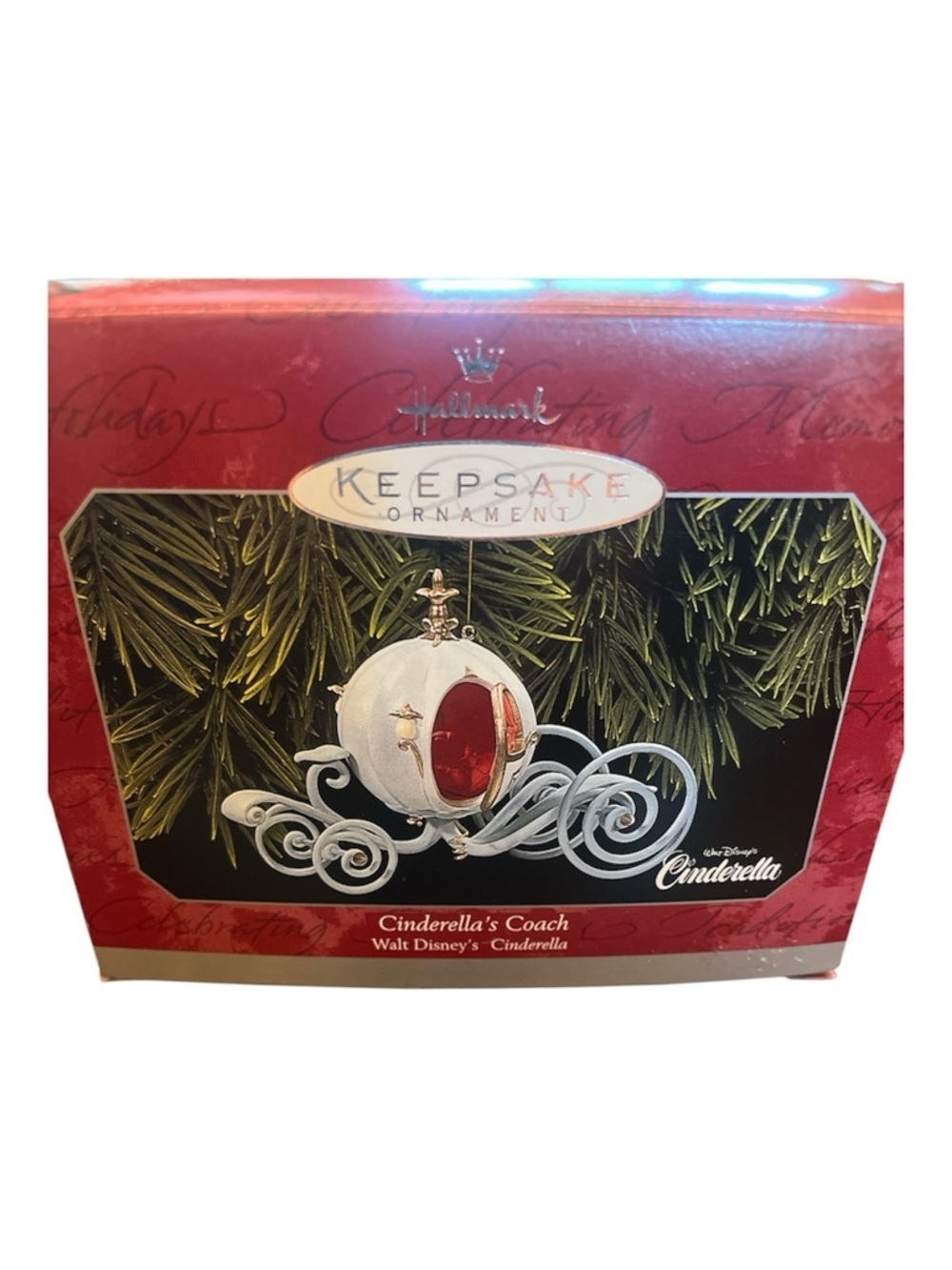 Hallmark Keepsake Ornaments Box - Red with Gold Lettering
